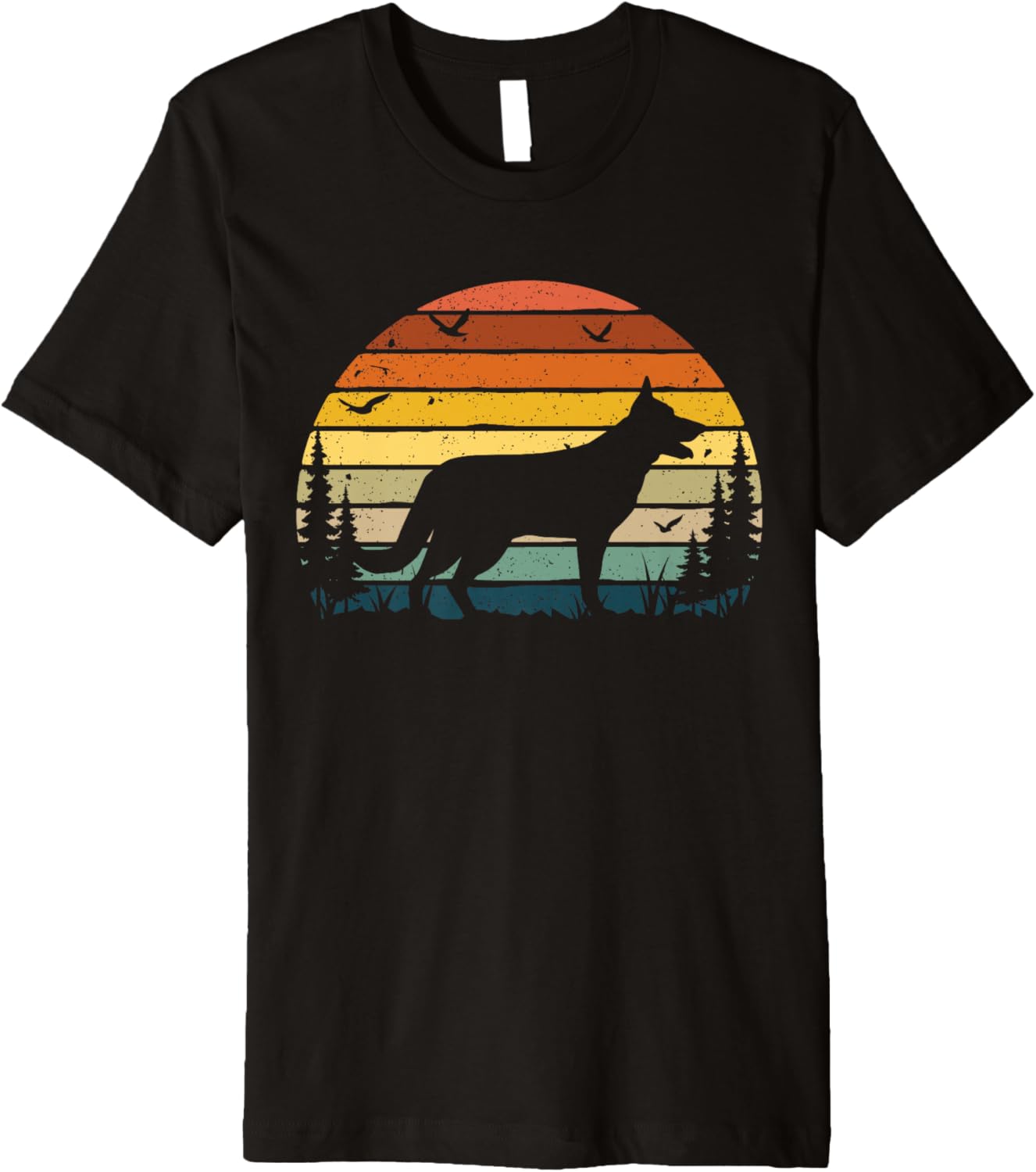 German Shepherd Vintage Retro Mom Dad Dog Pet Lover Gift Premium T-Shirt