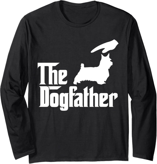 Australian Silky Terrier Dog Dad The DogFather Funny Dogs Long Sleeve T-Shirt