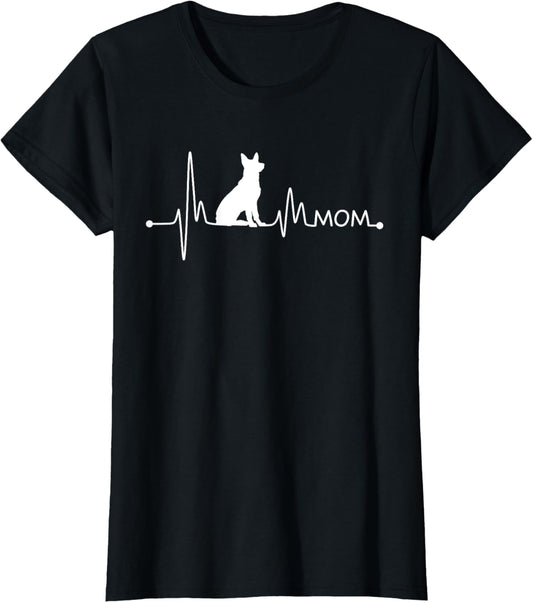 German Shepherd Heartbeat Mom Ekg Pulse Dog Lover T-Shirt