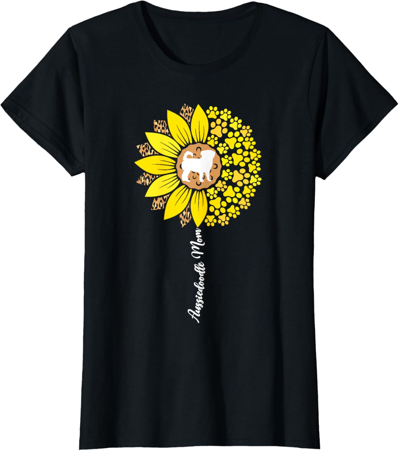 Aussiedoodle Mom For Women Aussie Doodle Dog Mom Sunflower T-Shirt