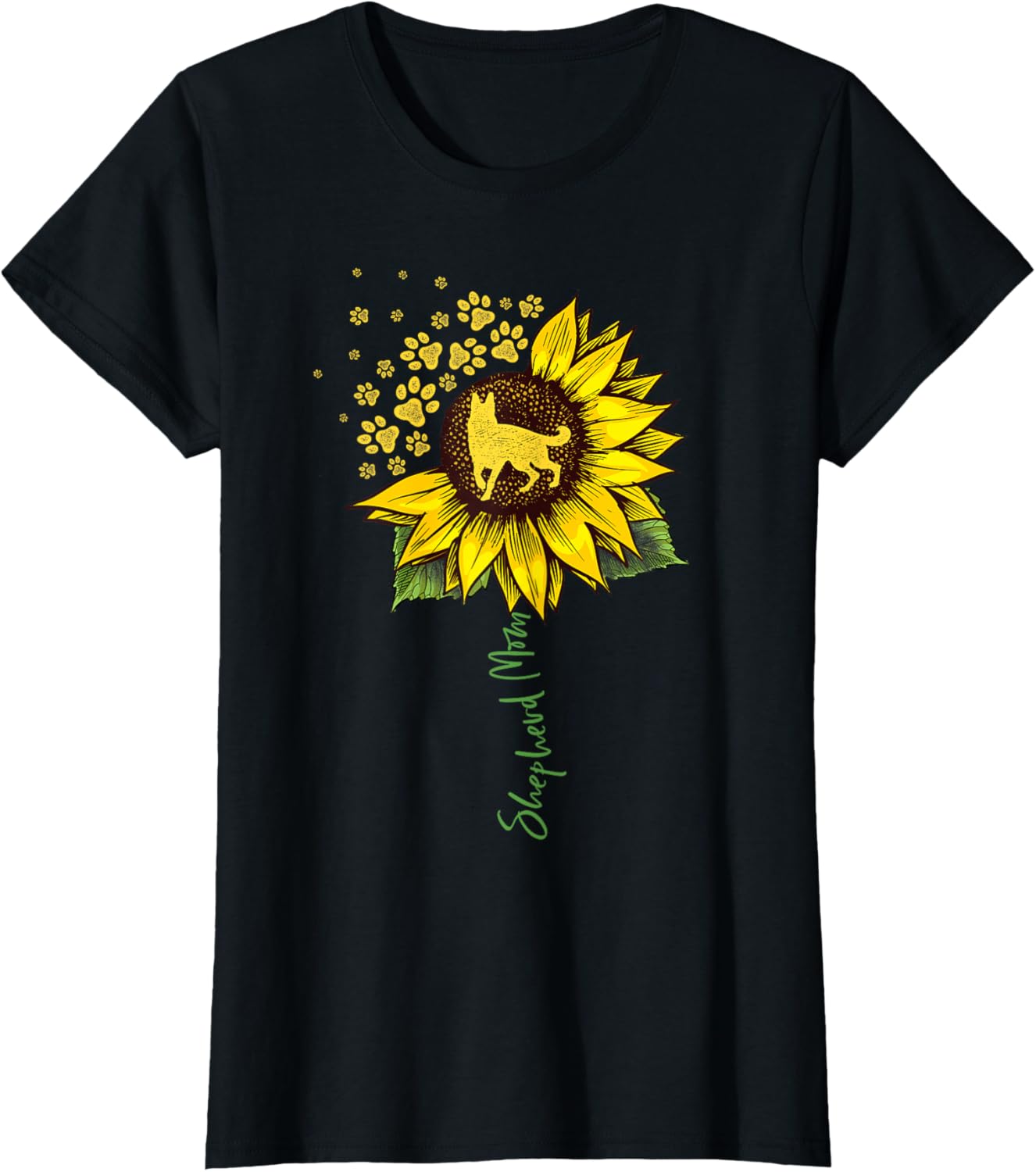 German Shepherd Mom Sunflower Shepherd Gifts Dog Mom Mama T-Shirt