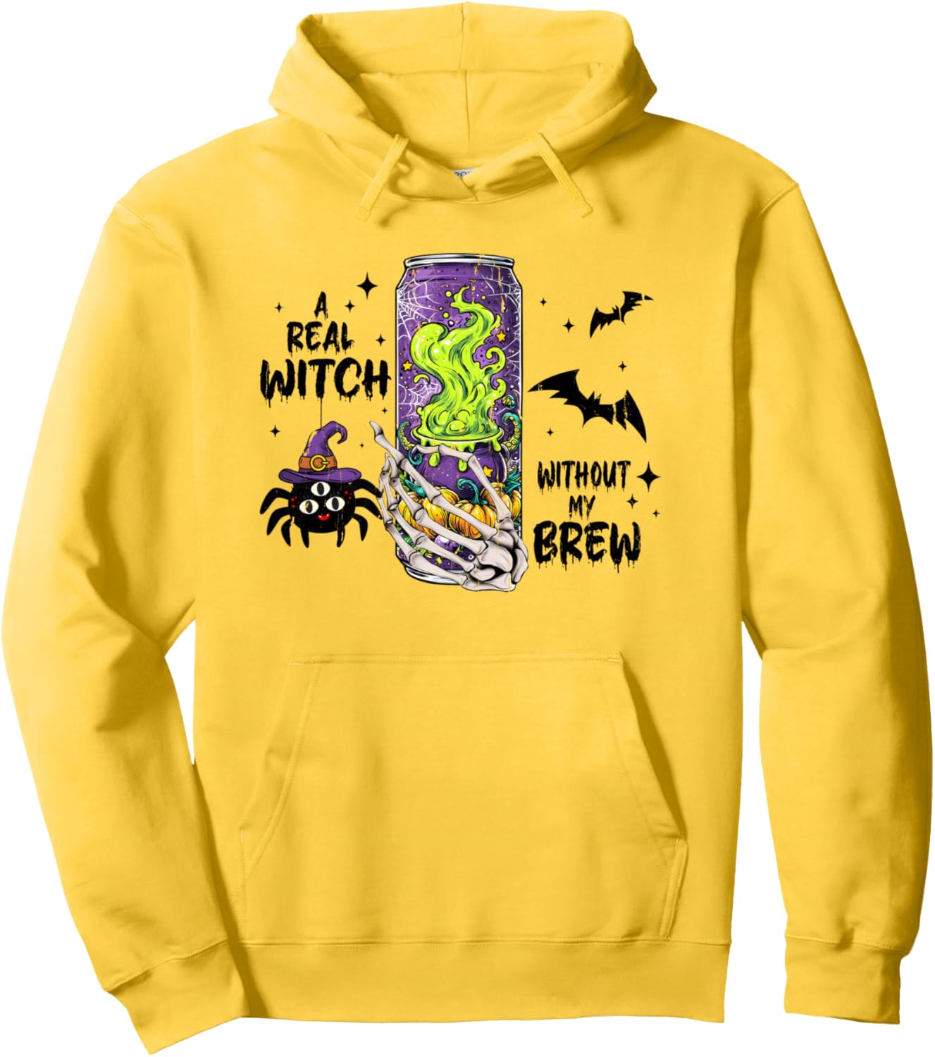 A Real Witch Without My Brew, Halloween Juice Pullover Hoodie