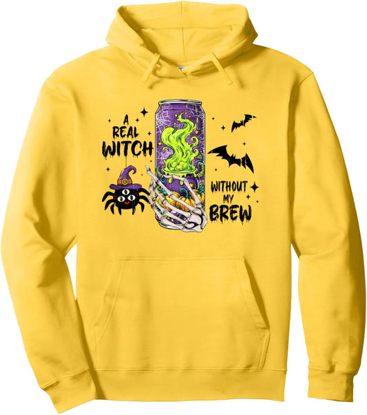 A Real Witch Without My Brew, Halloween Juice Pullover Hoodie