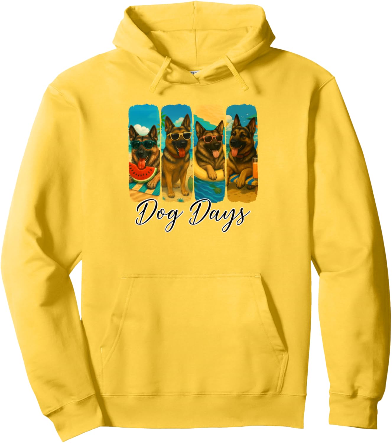 German Shepherd Summer Vibes Dog Days Dog Mom Dad Pullover Hoodie