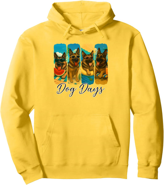 German Shepherd Summer Vibes Dog Days Dog Mom Dad Pullover Hoodie