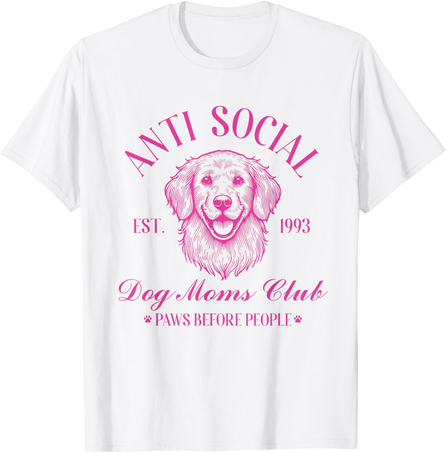 Anti Social Dog Moms Club Shirt Vintage Funny Dog Lover Mama T-Shirt
