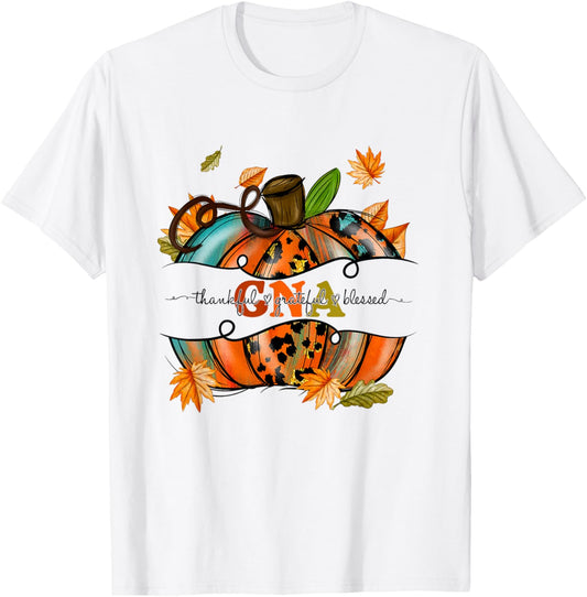 Autumn Fall Outfit CNA Thankful Grateful Blessed Pumpkin T-Shirt