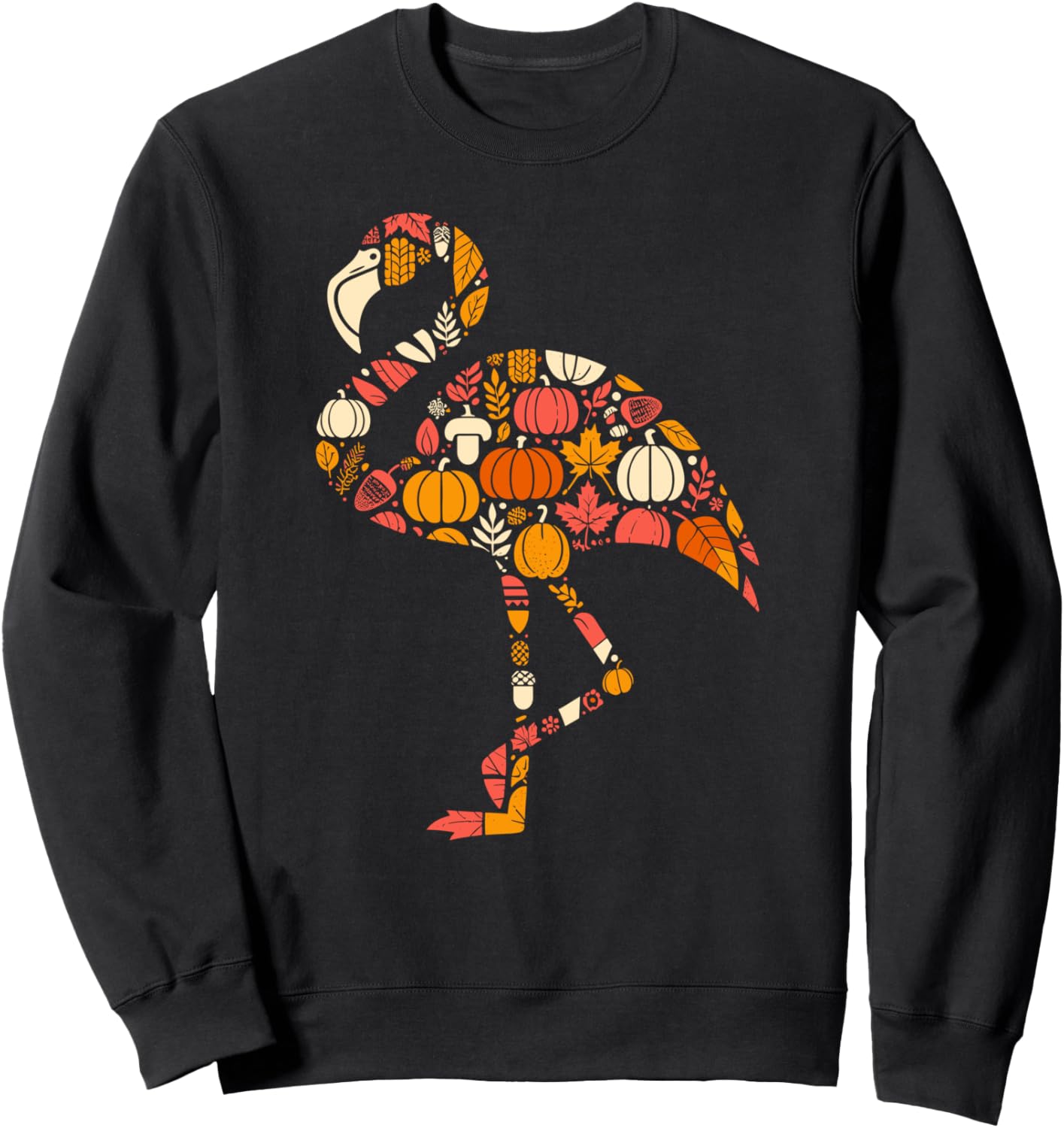 Autumn Pumpkin Fall Flamingo Thanksgiving Womens Mens Kids Sweatshirt