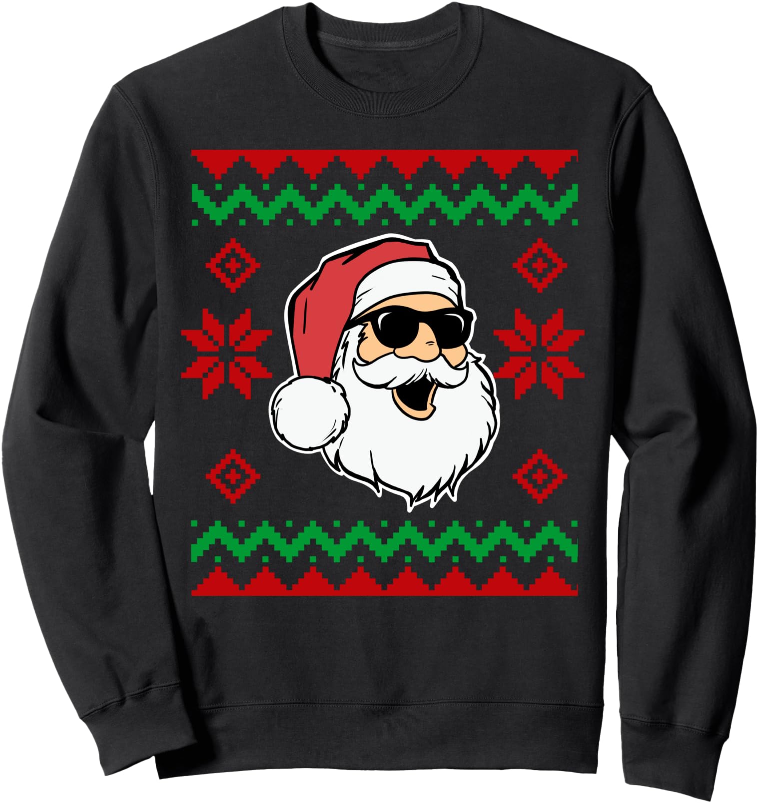 Cool Cartoon Santa Claus Ugly Christmas Sweatshirt