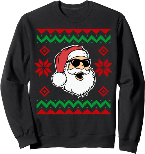 Cool Cartoon Santa Claus Ugly Christmas Sweatshirt