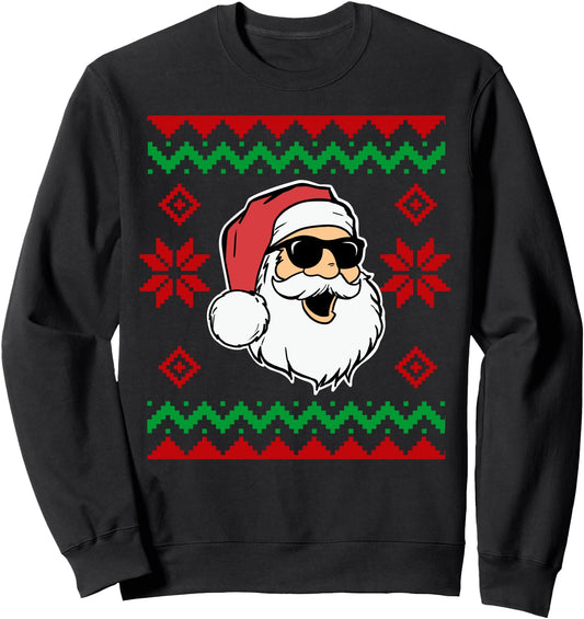 Cool Cartoon Santa Claus Ugly Christmas Sweatshirt