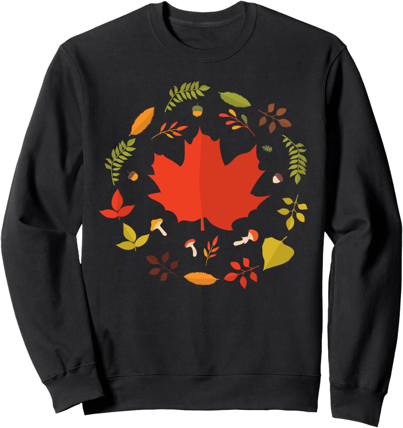 Autumn Leaves And Acorns Fall Leaf Orange Thanksgiving Cute Sweatshirt