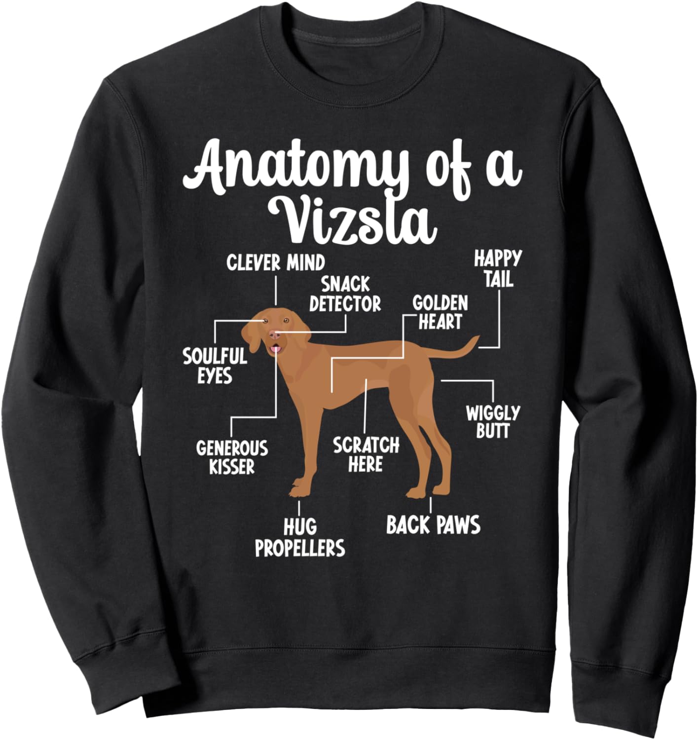 Anatomy Of A Vizsla Dog Vizsla Owner Vizsla Dad Vizsla Mom Sweatshirt