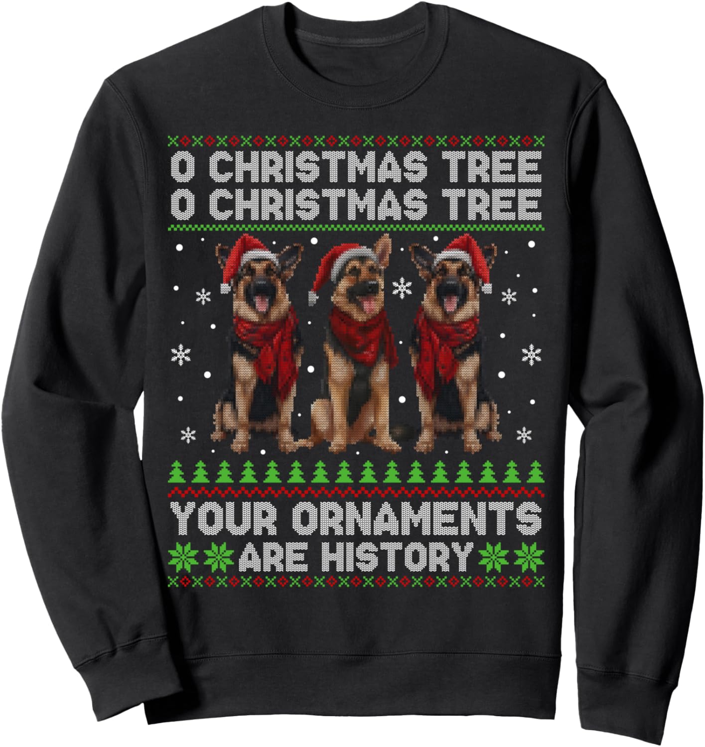 German Shepherd Dog Oh Christmas Tree Ugly Xmas Sweater Sweatshirt