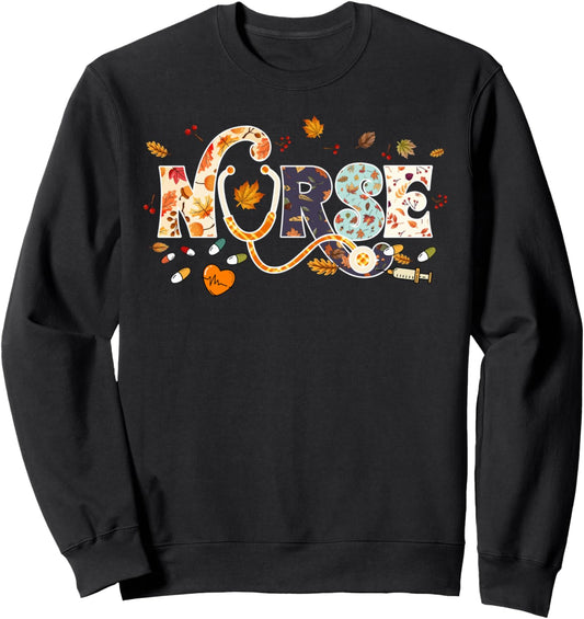 Autumn Pumpkin Fall Nurse Life Thanksgiving Nurse Sweatshirt