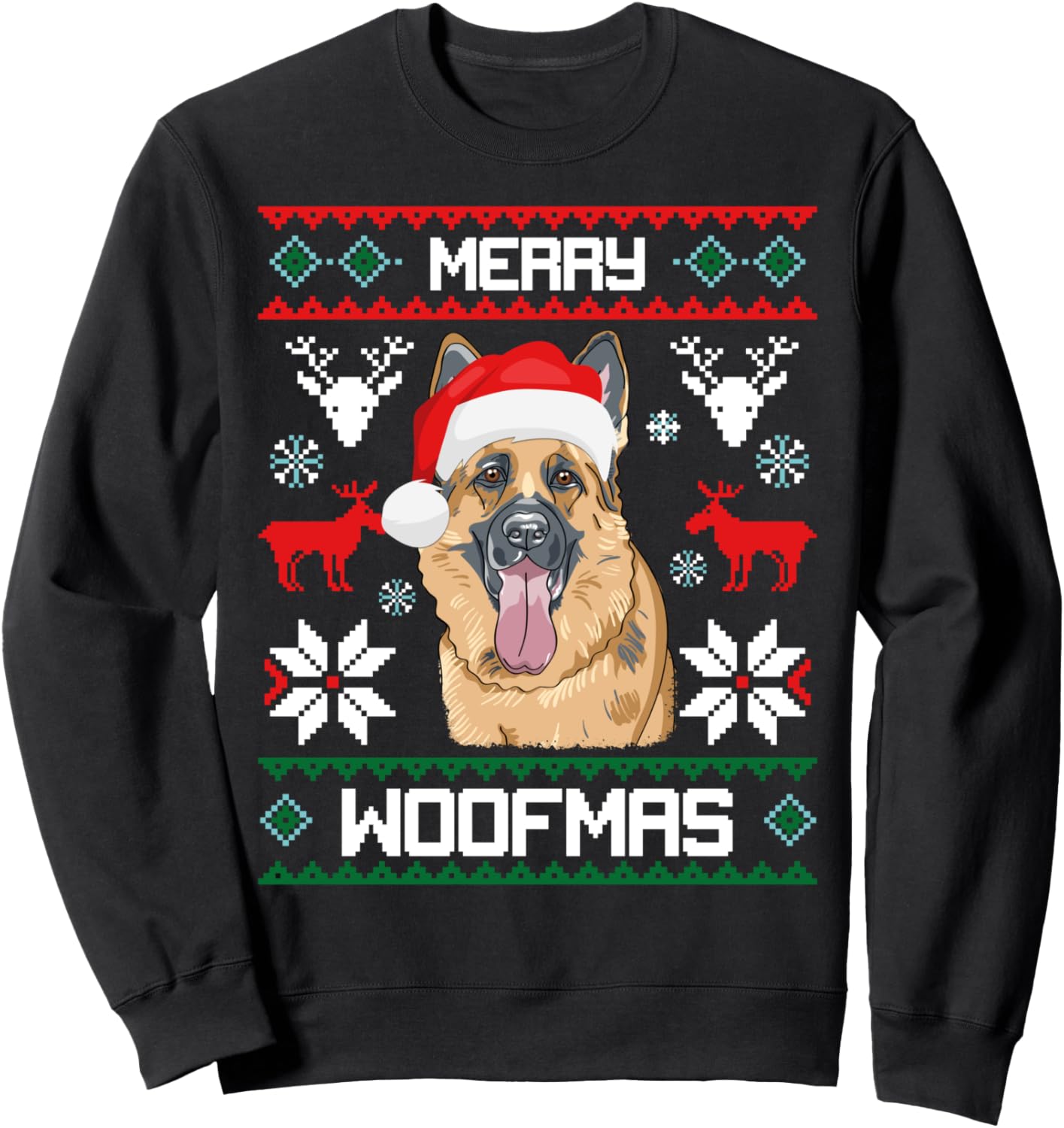 German Shepherd Gift For Merry Christmas Woofmas Clothes Sweatshirt