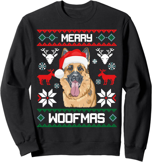 German Shepherd Gift For Merry Christmas Woofmas Clothes Sweatshirt