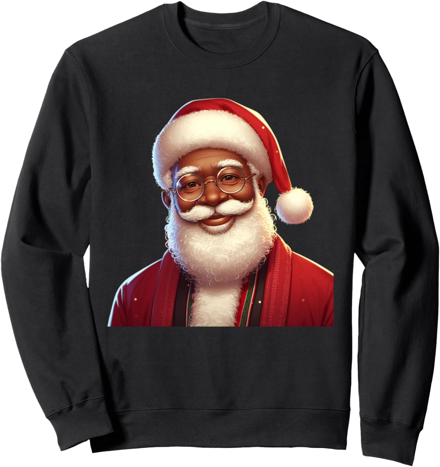 African American Santa Christmas Pajama Vintage Black X-Mas Sweatshirt