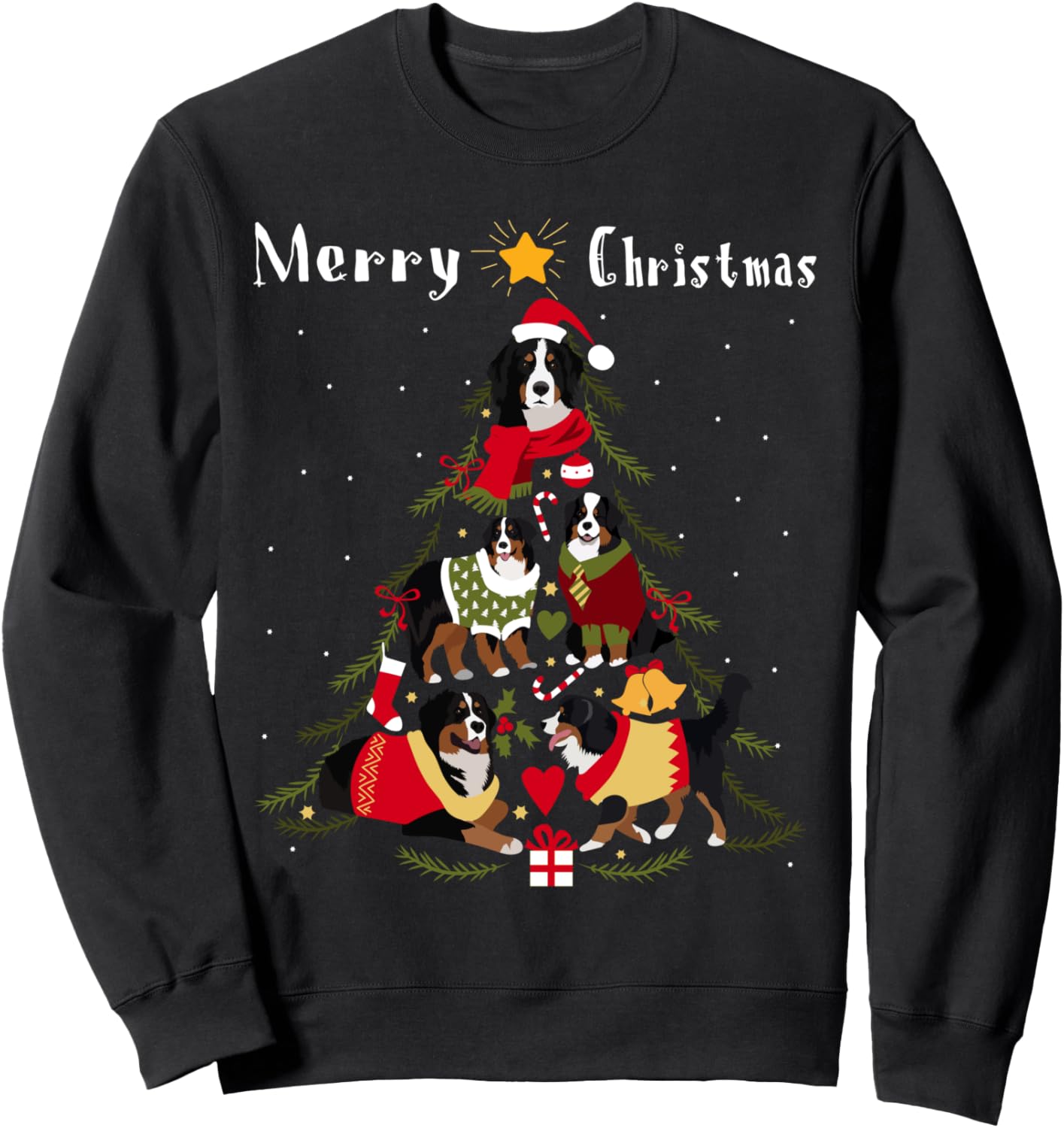 Bernese Mountain Dog Christmas Tree Xmas Sweatshirt