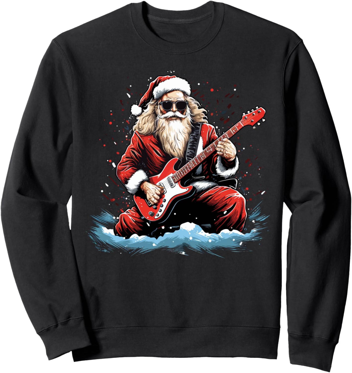 Santa Claus Playing Guitar Christmas Music Xmas Sweatshirt