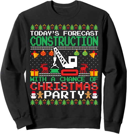 Construction Christmas Party Construction Xmas Ugly Style Sweatshirt