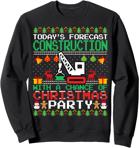 Construction Christmas Party Construction Xmas Ugly Style Sweatshirt