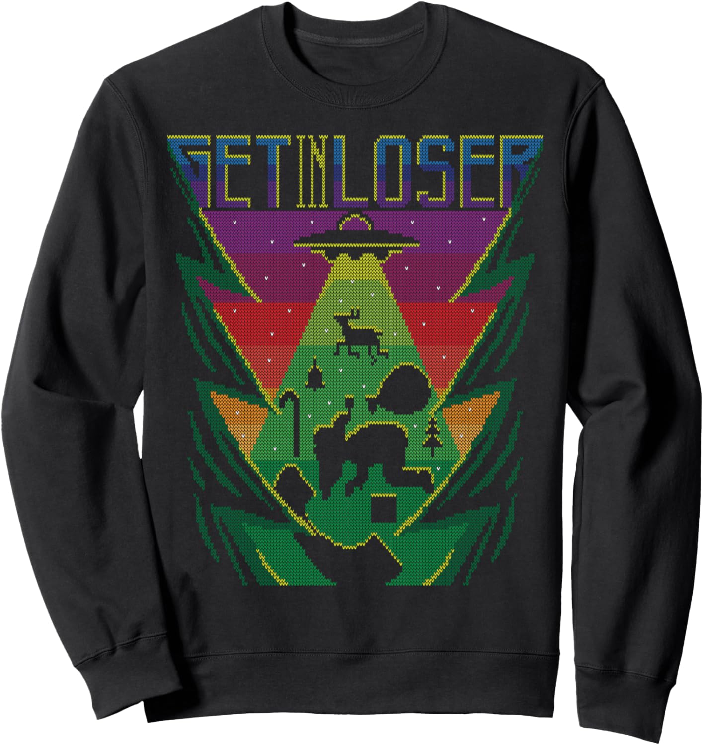 Get In Loser Alien UFO Space Ship Ugly Christmas Sweater Sweatshirt