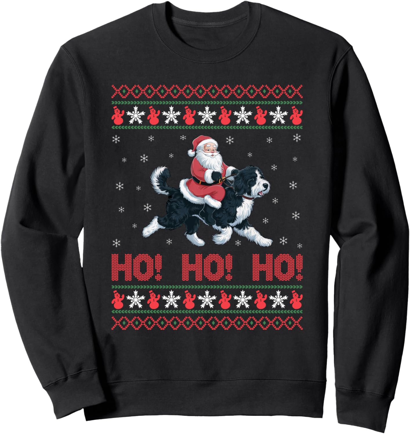 Unisex Adults Ugly Christmas Sweater Sweatshirt - Black, Small