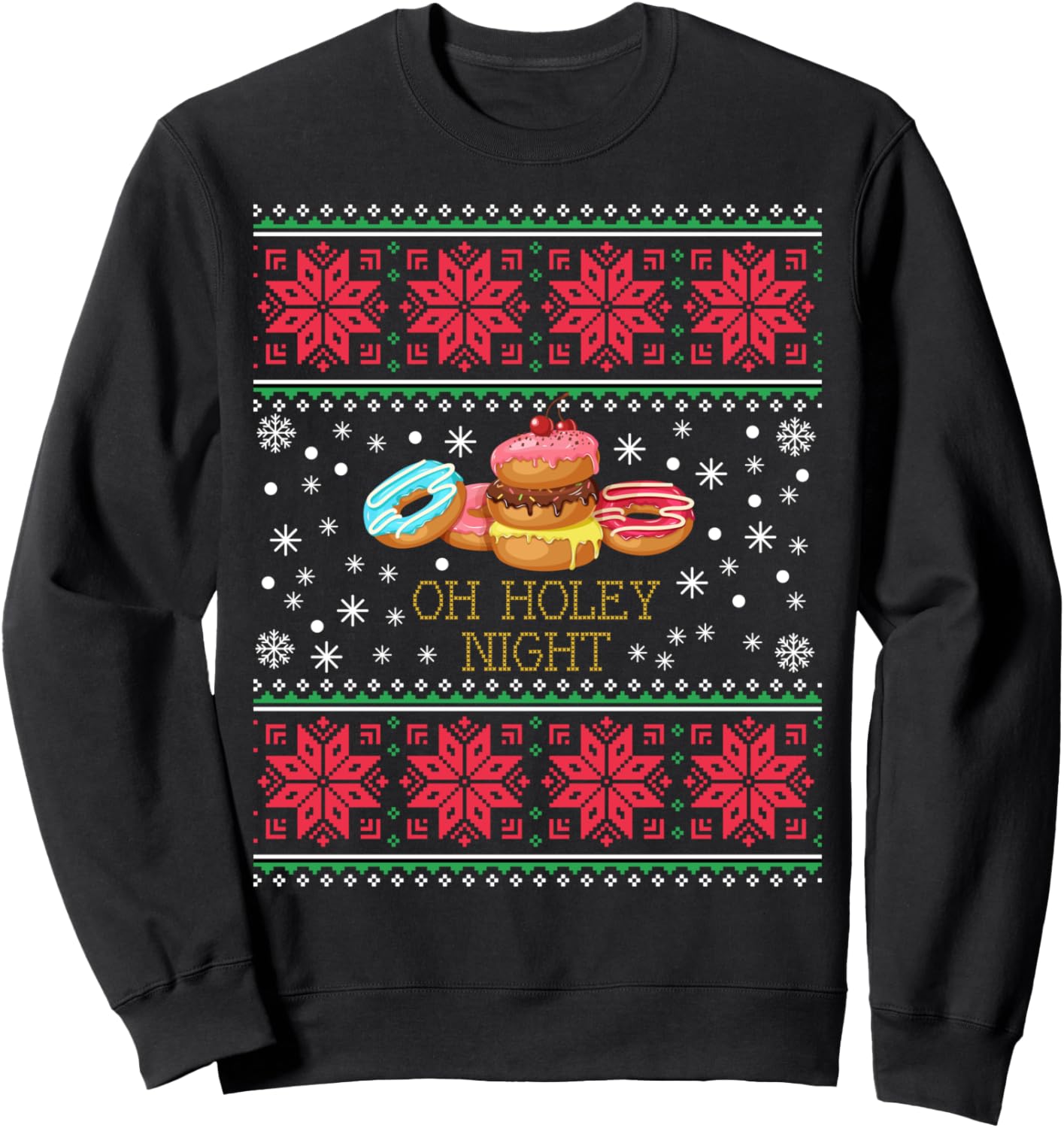 Funny Donuts Ugly Christmas Xmas Sweatshirt Gift Women Kids