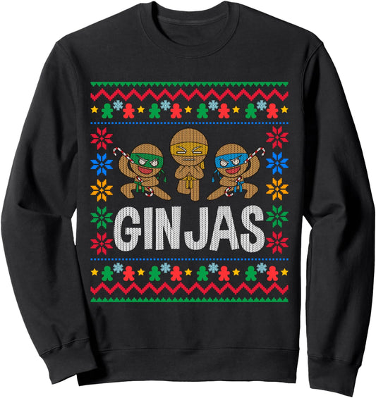 Ginjas Ninjas Gingerbread Ninjabread Funny Ugly Christmas Sweatshirt
