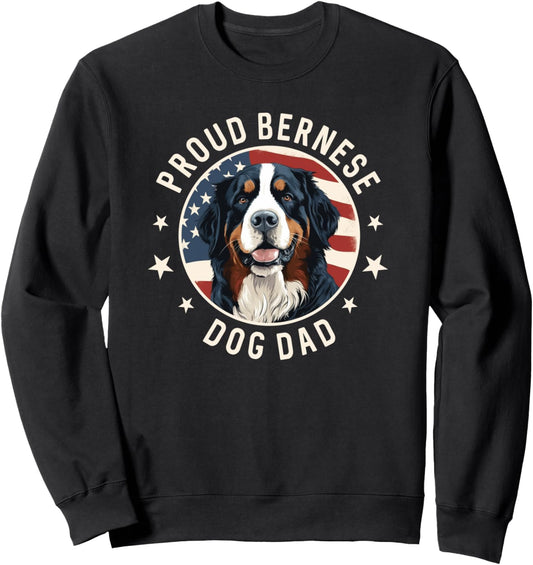 American Flag, Proud Bernese Mountain Dog Dad Sweatshirt