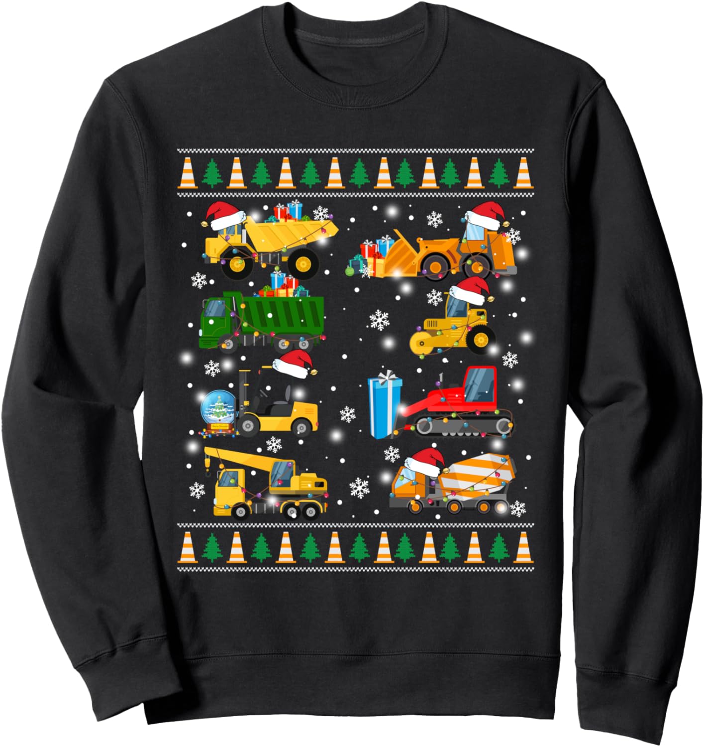 Construction Excavator Truck Santa Ugly Sweater Christmas Sweatshirt