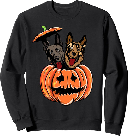 German Shepherd in Scary Pumpkin - Dog Lovers Halloween Sweatshirt