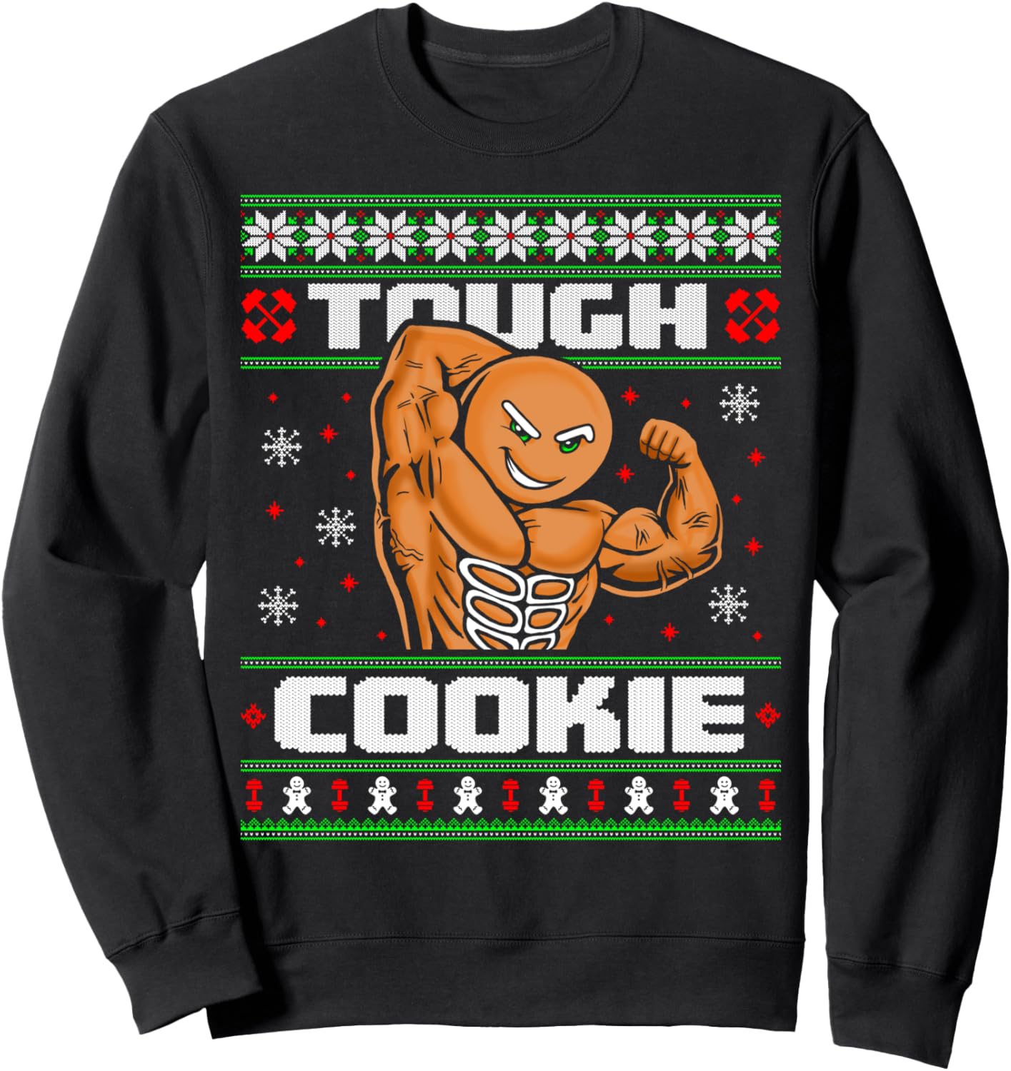 Gingerbread Man Funny Christmas Workout Gym Ugly Sweater Sweatshirt