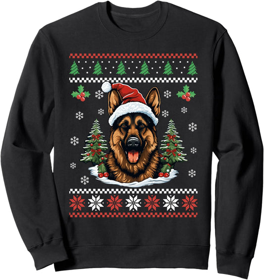 German Shepherd Ugly Christmas Sweater Xmas for Adults Kids Sweatshirt