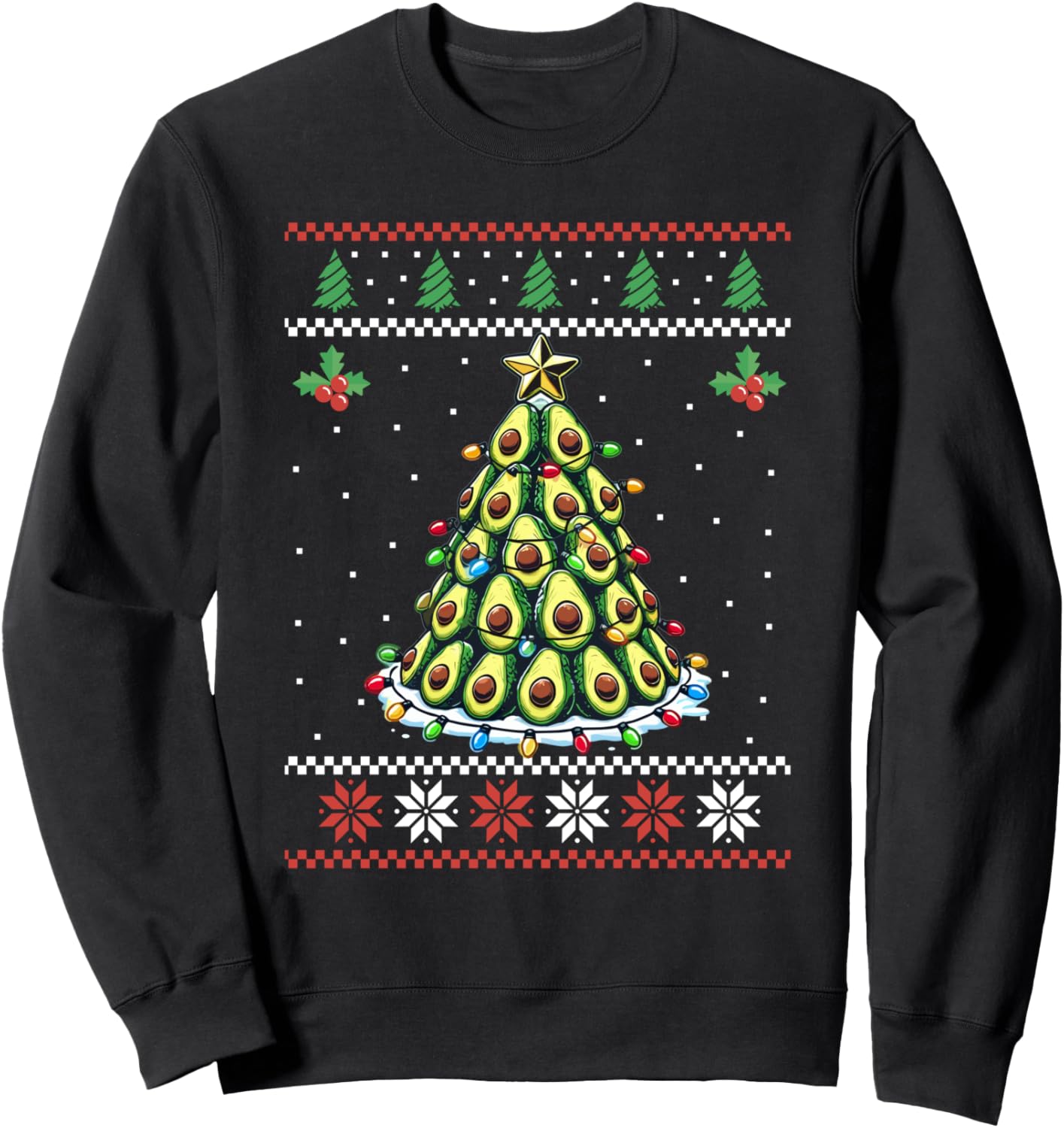 Avocado Christmas Tree Ugly Christmas Sweater Xmas Sweatshirt