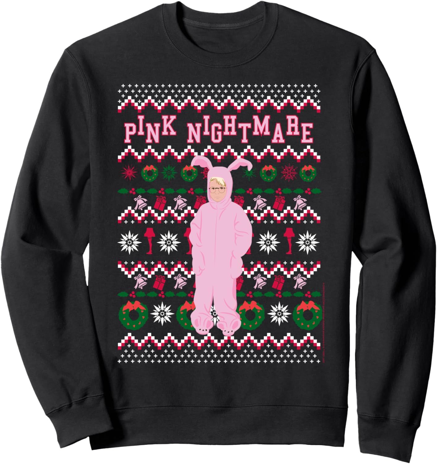 A Christmas Story Pink Nightmare Ugly Sweater Sweatshirt
