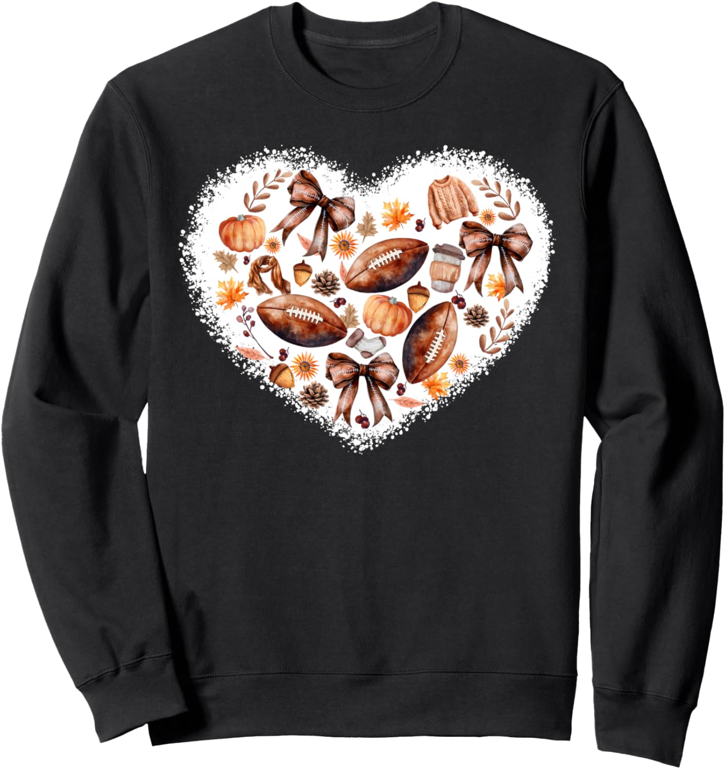 Autumn Season Lovers Vibes Fall Heart Football Pumpkins Sweatshirt