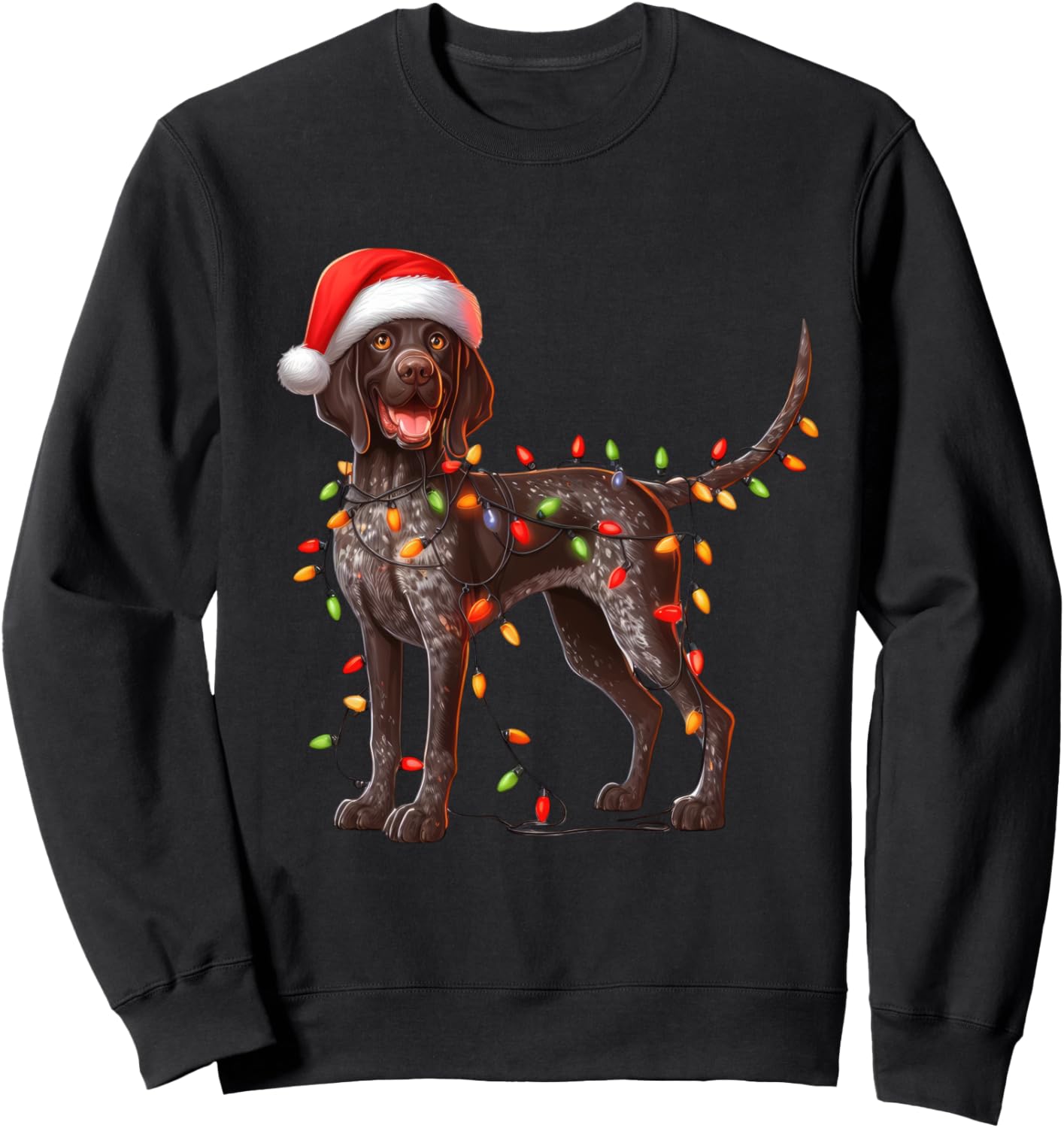 German Shorthaired Pointer Xmas Costume Santa For Lover Dog Sweatshirt