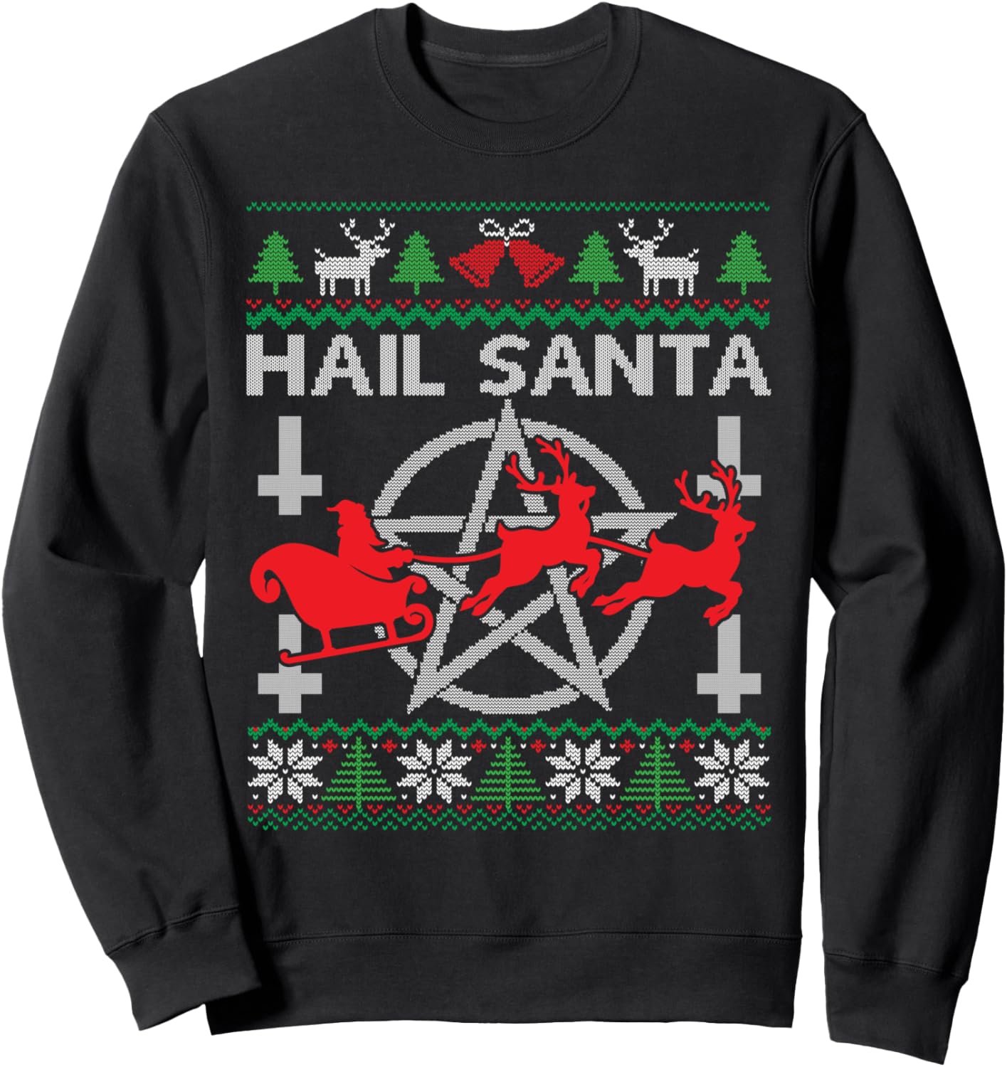 Ave Santa Funny Satanist Pentagram Satanists Sweatshirt