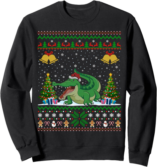 Alligators Animal Lover Xmas Gift Ugly Alligator Christmas Sweatshirt