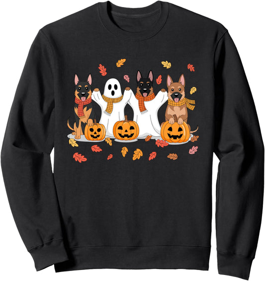German Shepherd Ghost Fall Autumn Thanksgiving Halloween Sweatshirt