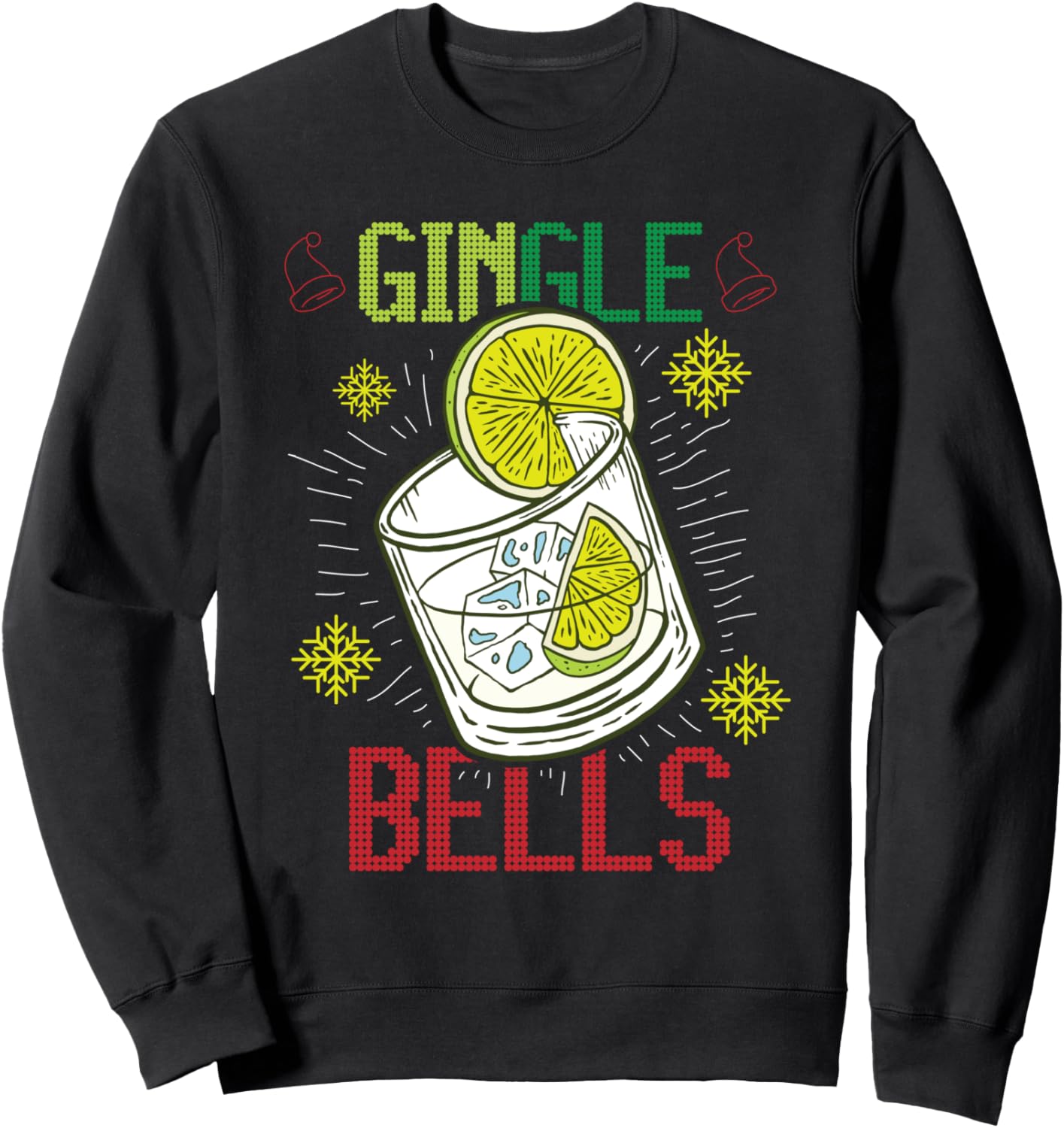 GINgle Bells Drinking Gin Tonic Ugly Christmas Sweater X-Mas Sweatshirt