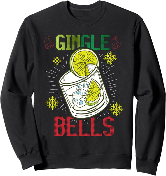 GINgle Bells Drinking Gin Tonic Ugly Christmas Sweater X-Mas Sweatshirt