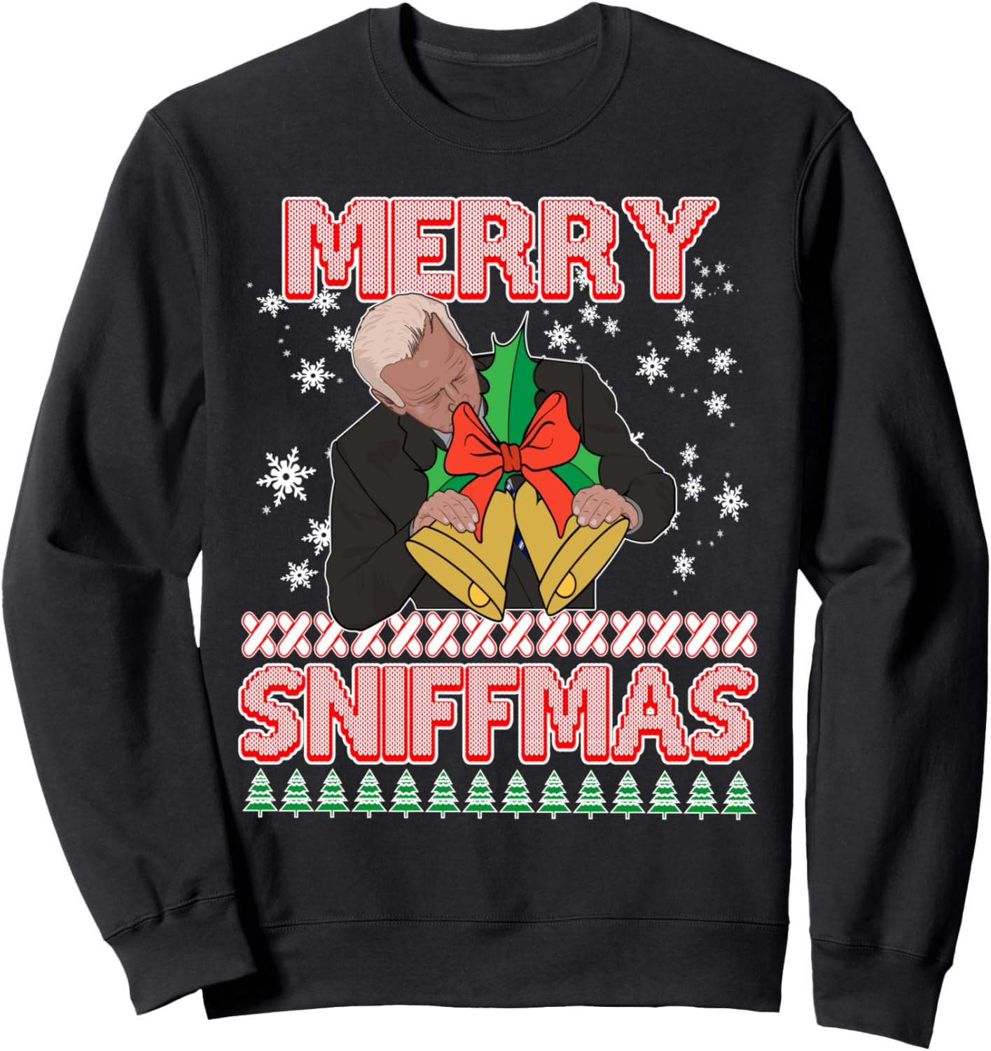 Anti Biden Ugly Christmas Sweater Funny Merry Sniffmas Xmas Sweatshirt