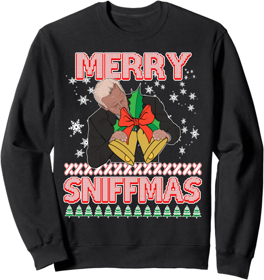 Anti Biden Ugly Christmas Sweater Funny Merry Sniffmas Xmas Sweatshirt