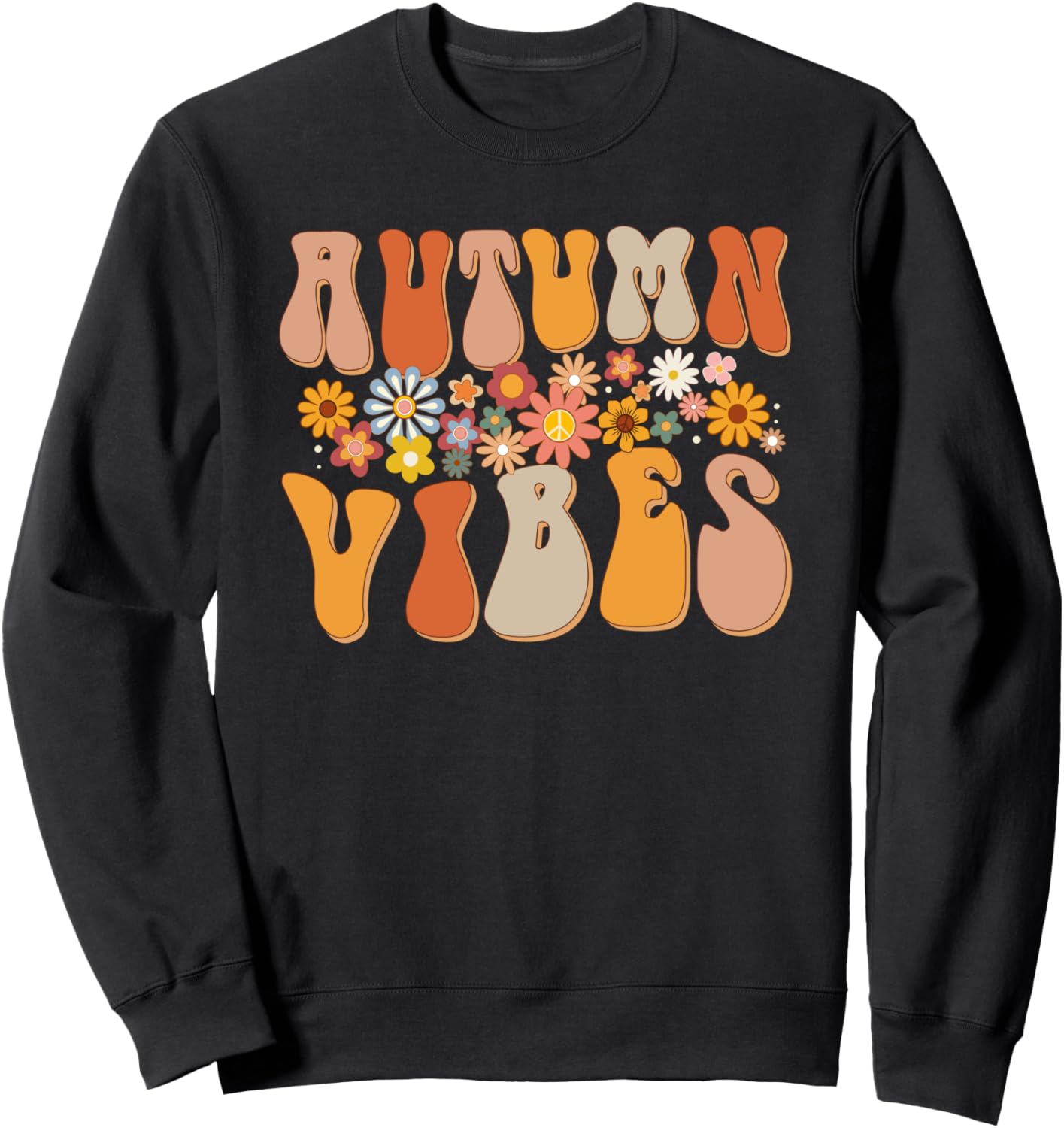 Autumn Vibes Groovy Design Fall Lover Thanksgiving Day Sweatshirt