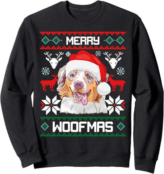 Australian Shepherd Merry Woofmas Christmas Sweatshirt