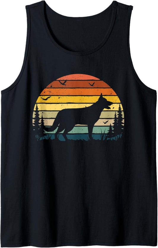 German Shepherd Vintage Retro Mom Dad Dog Pet Lover Gift Tank Top
