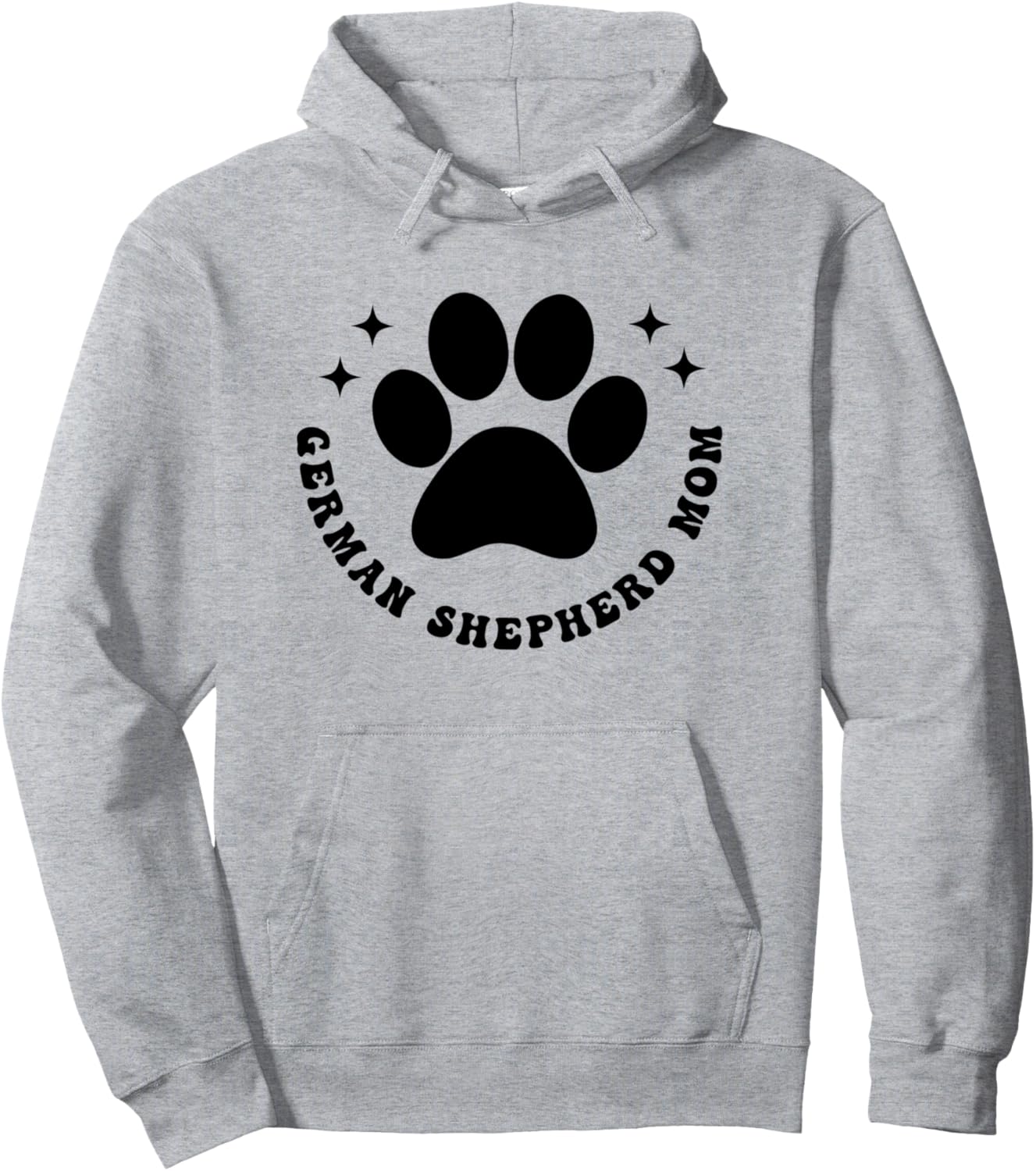 German Shepherd Mom Retro Groovy Fur Mama Dog Paw Pullover Hoodie